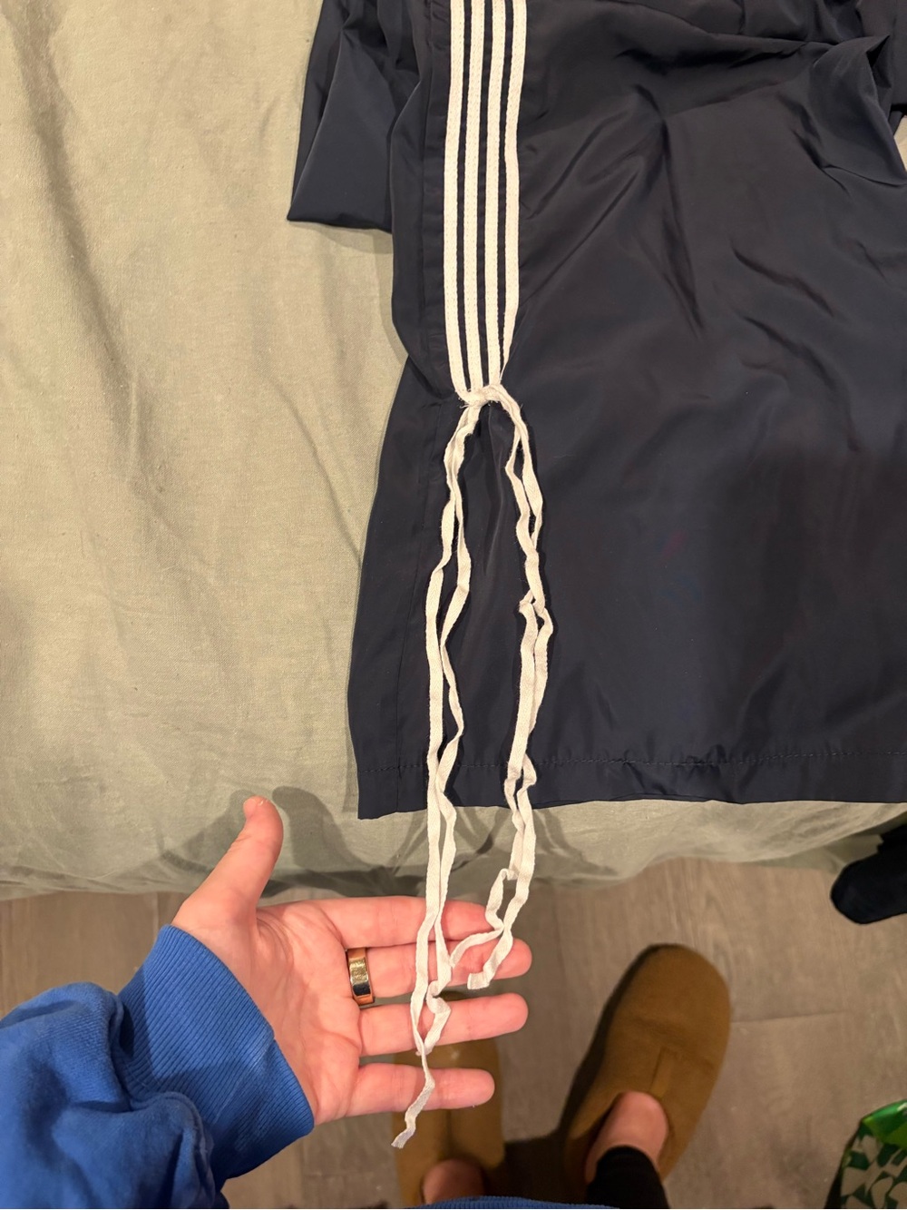 Edikted Remy Ribbon Track Pants in Navy - Picture 4 of 8